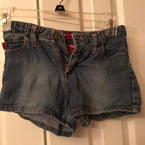 💋 let me b. Vintage comfy zip fly ramie cotton denim classic pocket shorts